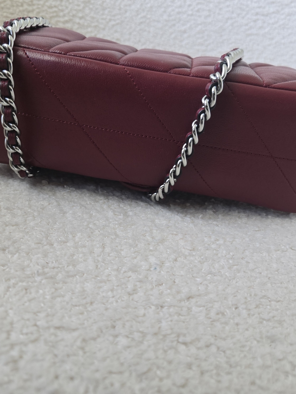 Coach Quilted Tabby 20 Red Leather Shoulder Bag with Chain Strap - Picture 5 of 11